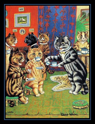 Teatime for Cats Louis Wain Large Refrigerator Magnet - image1